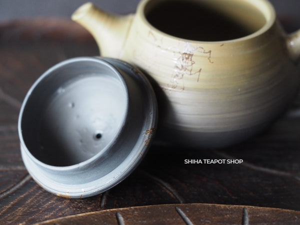 Hakusan Seaweed Green Smoked Black Kyusu and Cup Set 白山常滑