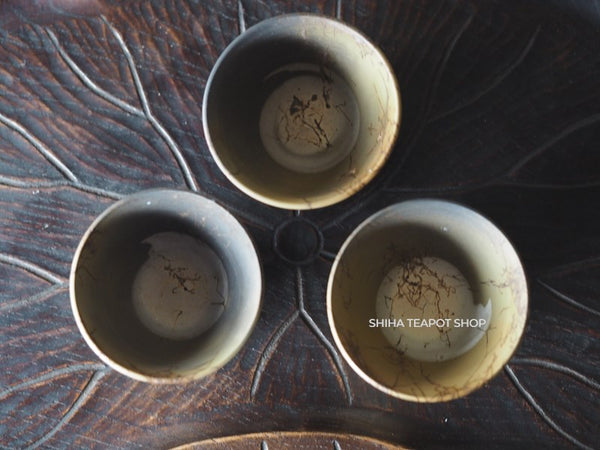 Hakusan Seaweed Green Smoked Black Kyusu and Cup Set 白山常滑