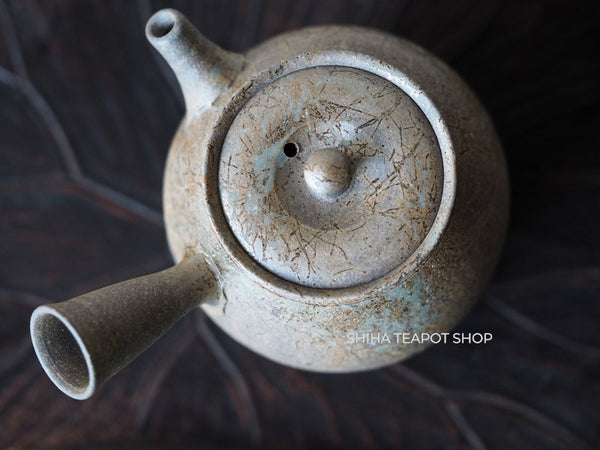 YOKEI MIZUNO YK33 Nanban Hidasuki Mogake Seaweed Tall Kyusu Teapot  水野陽景藻掛