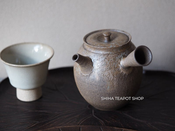 YOKEI MIZUNO YK33 Nanban Hidasuki Mogake Seaweed Tall Kyusu Teapot  水野陽景藻掛