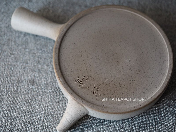 JINSHU Flat White Oyster Shell  Tokoname Kyusu Teapot 甚秋 JN148