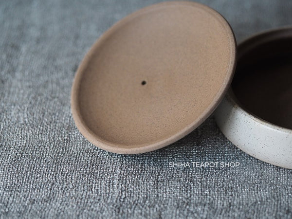 JINSHU Flat White Oyster Shell  Tokoname Kyusu Teapot 甚秋 JN148