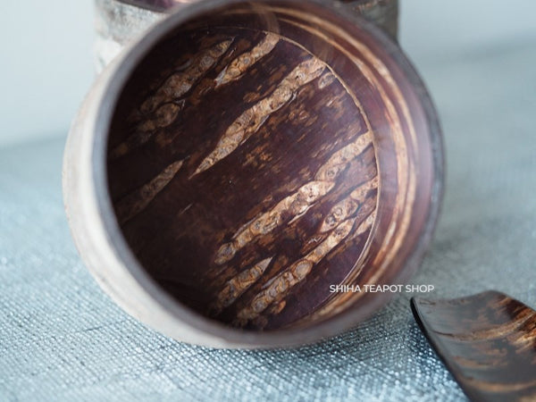 Cherry Tree Bark Tea Leaf Canister & Tea Leaf Spoon KB19