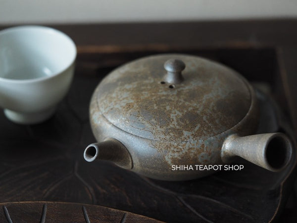 YOKEI MIZUNO YK19 Flat Mogake Seaweed Tokoname Kyusu Teapot  水野陽景藻掛