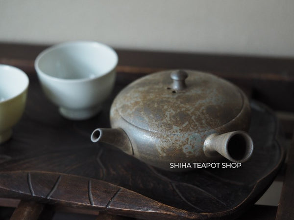 YOKEI MIZUNO YK19 Flat Mogake Seaweed Tokoname Kyusu Teapot  水野陽景藻掛