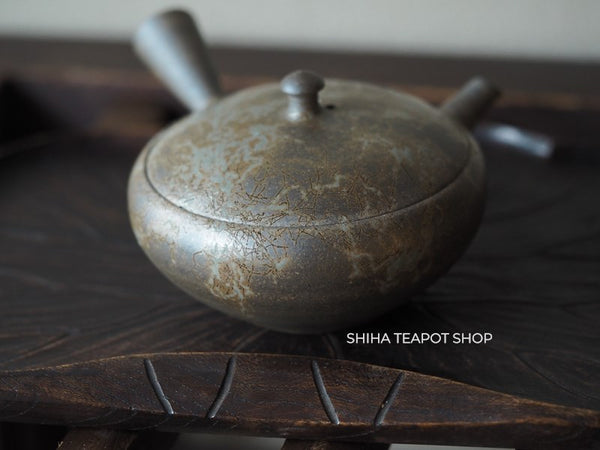 YOKEI MIZUNO YK19 Flat Mogake Seaweed Tokoname Kyusu Teapot  水野陽景藻掛