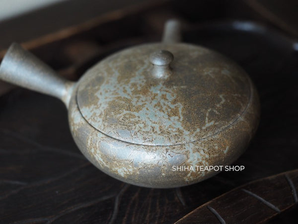 YOKEI MIZUNO YK19 Flat Mogake Seaweed Tokoname Kyusu Teapot  水野陽景藻掛