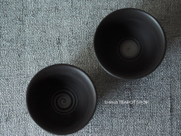 KOSHIN  Black Red Marble Seaweed Teapot & Cups Set (Pine Tree Texture）KS8