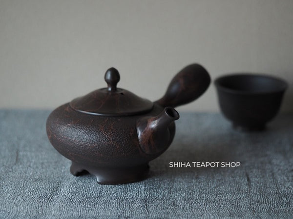 KOSHIN  Black Red Marble Seaweed Teapot & Cups Set (Pine Tree Texture）KS8