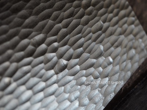 Wabisabi Urushi Lacquer Hand Carved Black Tea Tray Board (lines & ripple) 2 pcs