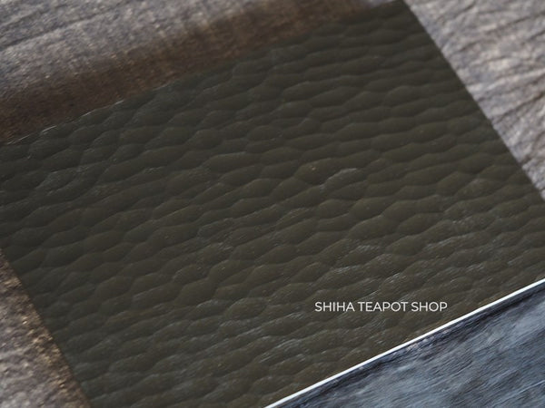 Wabisabi Urushi Lacquer Hand Carved Black Tea Tray Board (lines & ripple) 2 pcs