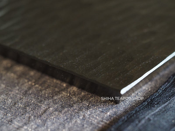 Wabisabi Urushi Lacquer Hand Carved Black Tea Tray Board (lines & ripple) 2 pcs