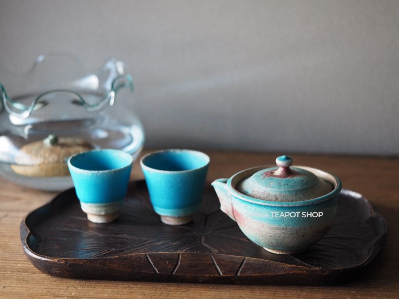 Tokoname Sou Yamada BLUE HOUHIN 山田想宝瓶YS04 – SHIHA TEAPOT SHOP