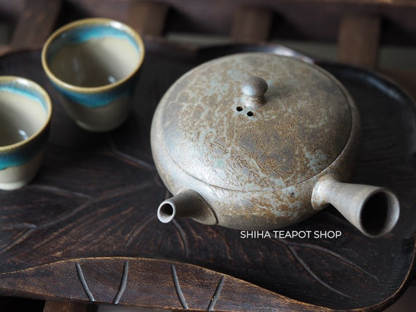YOKEI MIZUNO YK21 Flat Mogake Seaweed Tokoname Kyusu Teapot  水野陽景藻掛