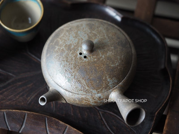 YOKEI MIZUNO YK21 Flat Mogake Seaweed Tokoname Kyusu Teapot  水野陽景藻掛
