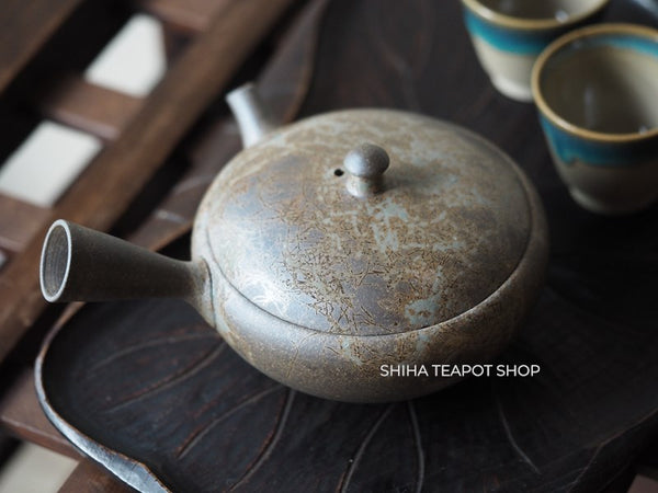 YOKEI MIZUNO YK21 Flat Mogake Seaweed Tokoname Kyusu Teapot  水野陽景藻掛