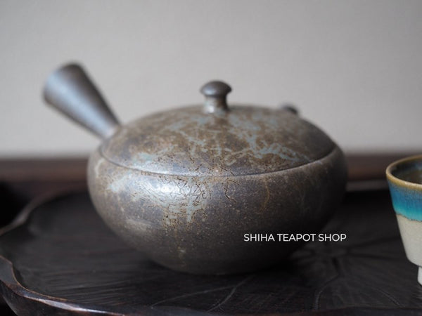 YOKEI MIZUNO YK21 Flat Mogake Seaweed Tokoname Kyusu Teapot  水野陽景藻掛