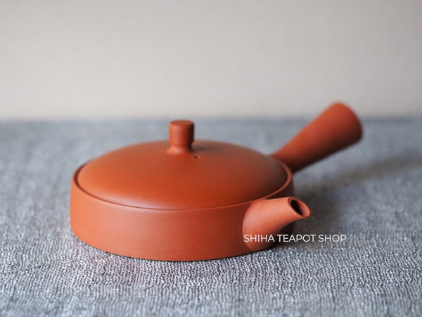 Ito Seiji (JINSHU)  Red Clay Flat  Tokoname Kyusu Teapot Unglazed (Wood Box ) JN59