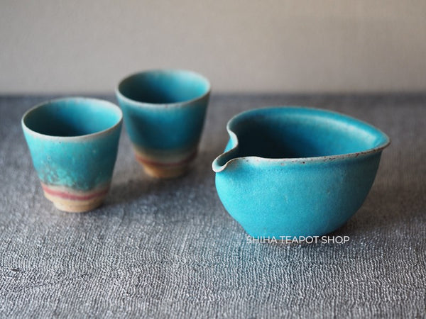 Tokoname Sou Yamada Blue Cups & Yuzamashi Set  山田想 YS22