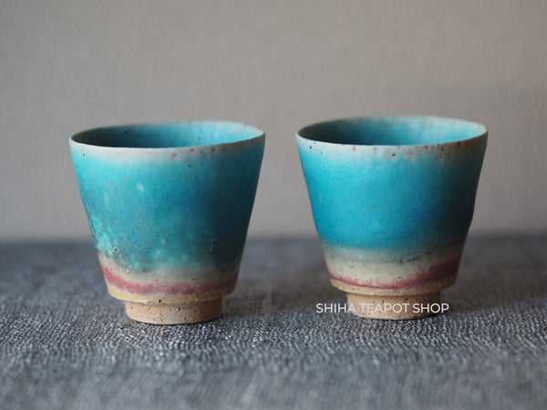 Tokoname Sou Yamada Blue Cups & Yuzamashi Set  山田想 YS22