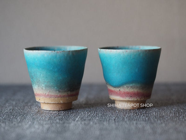 Tokoname Sou Yamada Blue Cups & Yuzamashi Set  山田想 YS22