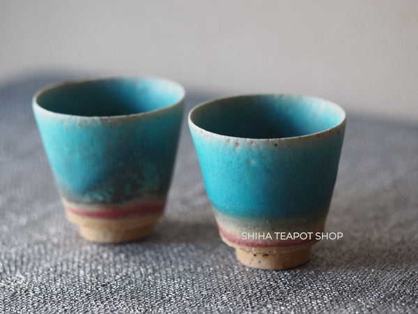 Tokoname Sou Yamada Blue Cups & Yuzamashi Set  山田想 YS22