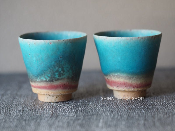 Tokoname Sou Yamada Blue Cups & Yuzamashi Set  山田想 YS22