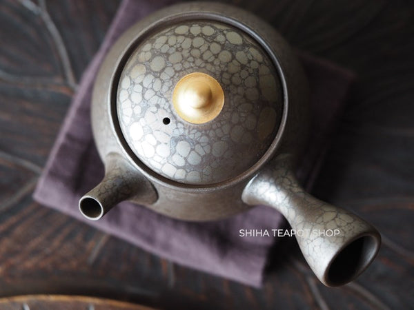 SHORYU Oil Drop Pattern Gold knob Small Teapot 昭龍油滴