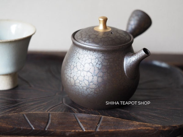 SHORYU Oil Drop Pattern Gold knob Small Teapot 昭龍油滴
