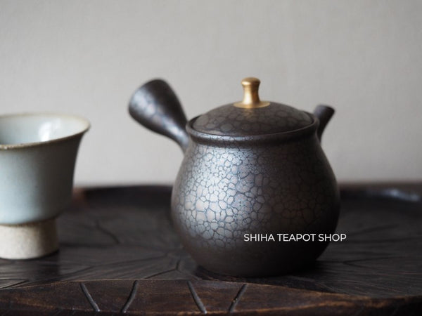 SHORYU Oil Drop Pattern Gold knob Small Teapot 昭龍油滴