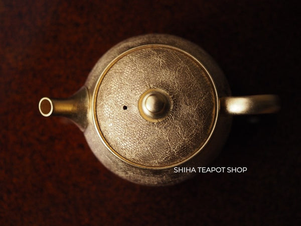 Shoryu- Umehara Shoji Gold and Mesh Kyusu Back Handle Teapot SRK90