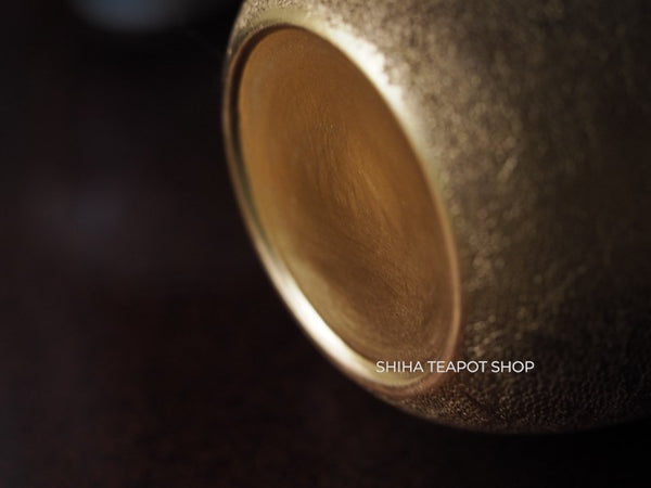 Shoryu- Umehara Shoji Gold and Mesh Kyusu Back Handle Teapot SRK90