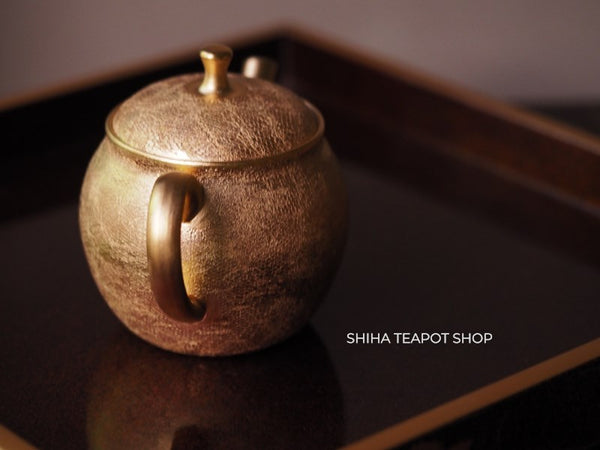 Shoryu- Umehara Shoji Gold and Mesh Kyusu Back Handle Teapot SRK90