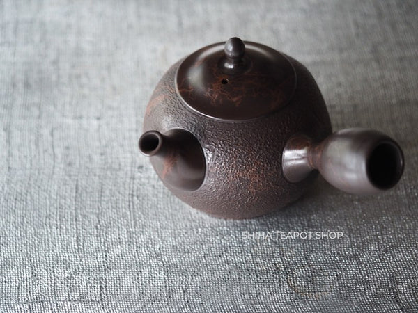 KOSHIN  Black Red Marble Seaweed Teapot (Iron Teapot texture）KS07