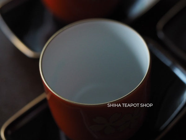 Japanese Porcelain Sencha Cup by Fukagawa Seiji – Guest Tea Cup with Lid & Saucer