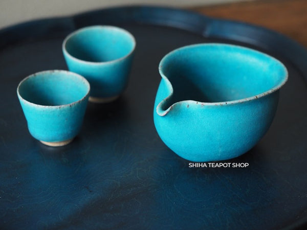 Tokoname Sou Yamada BLUE Yuzamashi Tea cup Set 山田想 YS003