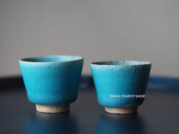 Tokoname Sou Yamada BLUE Yuzamashi Tea cup Set 山田想 YS003