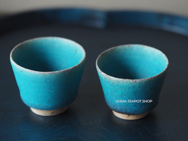 Tokoname Sou Yamada BLUE Yuzamashi Tea cup Set 山田想 YS003