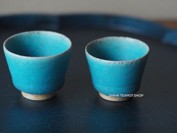 Tokoname Sou Yamada BLUE Yuzamashi Tea cup Set 山田想 YS003