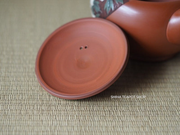 Kodo Yoshikawa Hand Caving Peony Red  Clay Teapot 常滑壺堂 KD30