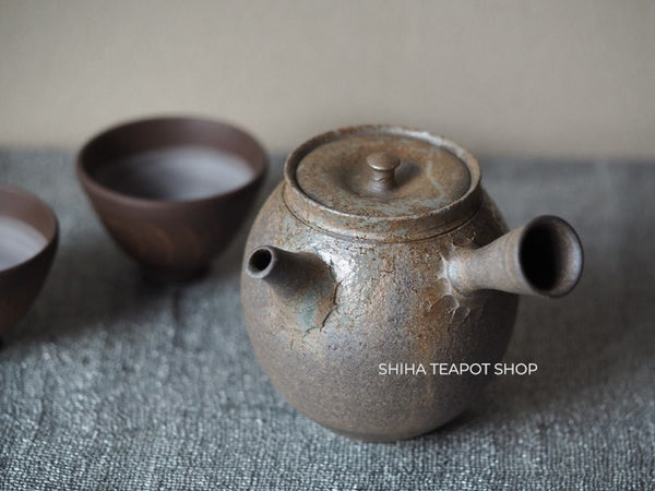 YOKEI MIZUNO YK43 Nanban Hidasuki Mogake Seaweed Tall Kyusu Teapot  水野陽景藻掛