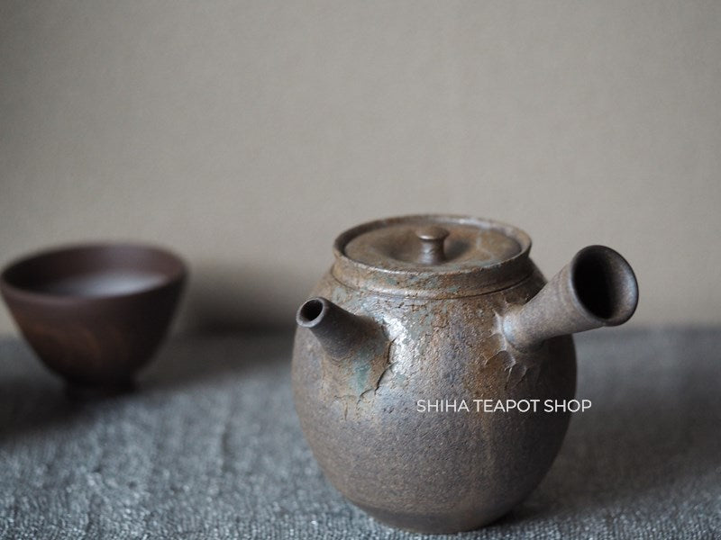 YOKEI MIZUNO YK43 Nanban Hidasuki Mogake Seaweed Tall Kyusu Teapot  水野陽景藻掛