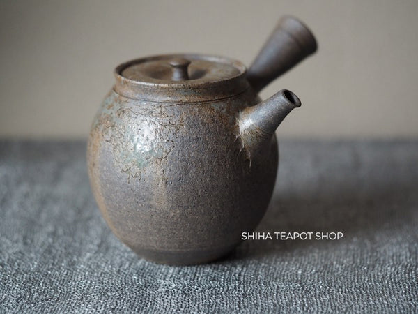 YOKEI MIZUNO YK43 Nanban Hidasuki Mogake Seaweed Tall Kyusu Teapot  水野陽景藻掛