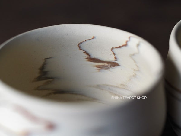 Kenji White Clay Small Teacup Mix Marble Clay (4pcs)