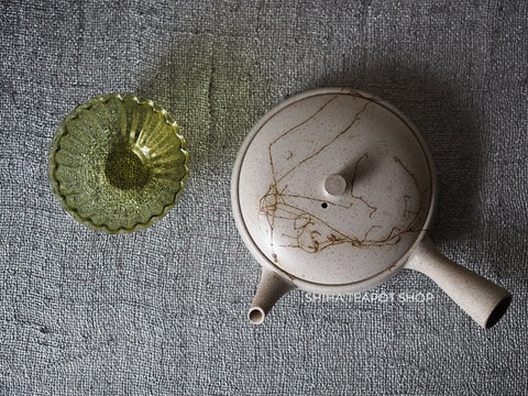 JINSHU Flat White Mogake Seaweed Tokoname Kyusu 甚秋藻掛 JN87