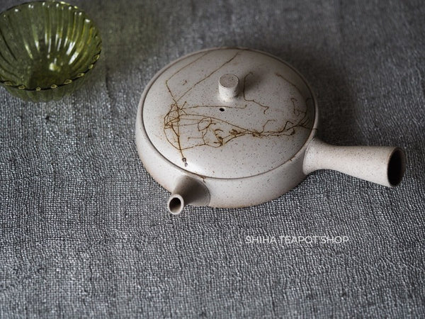 JINSHU Flat White Mogake Seaweed Tokoname Kyusu 甚秋藻掛 JN87