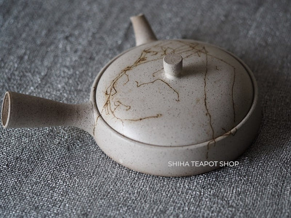 JINSHU Flat White Mogake Seaweed Tokoname Kyusu 甚秋藻掛 JN87