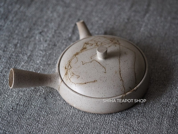 JINSHU Flat White Mogake Seaweed Tokoname Kyusu 甚秋藻掛 JN87