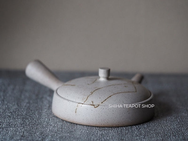 JINSHU Flat White Mogake Seaweed Tokoname Kyusu 甚秋藻掛 JN87
