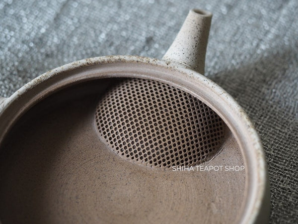 JINSHU Flat White Oyster Shell  Tokoname Kyusu Teapot 甚秋 JN151